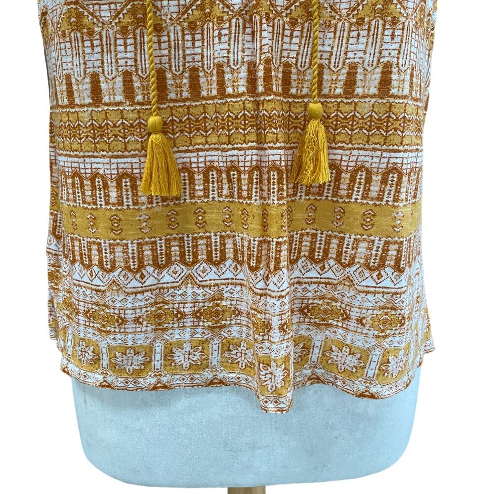 Lucky Brand Indie Boho Tassel Tank Top Mustard Boho Festival Coastal Cowgirl-S - Picture 5 of 14